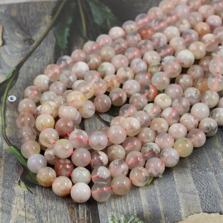 Agat sakura kula gładka 6mm