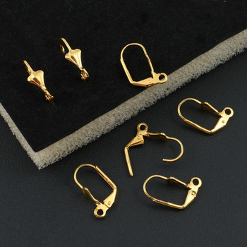 Bigle metalowe zamknięte z lilią złote 16mm [para]