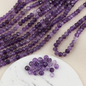 Ametyst oponka fasetowana 5x4mm