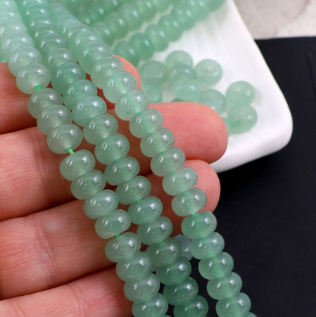 Awenturyn zielony oponka gładka 8x5mm