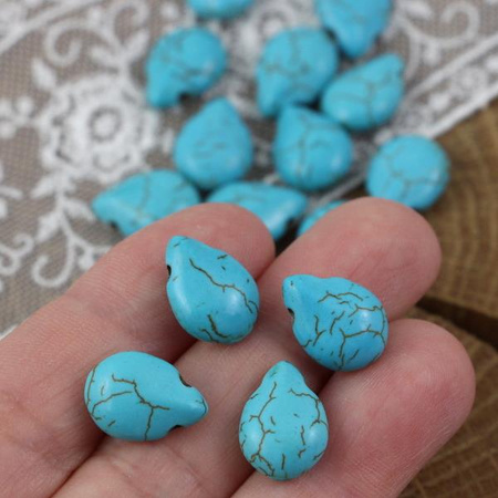 Howlit turkusowy łezka wszerz 14x10mm