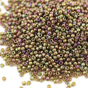 Toho Round 11/0 Gold-Lustered Dk Topaz [10g]