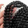 Turmalin czarny kula fasetowana 8mm [sznur 39cm]