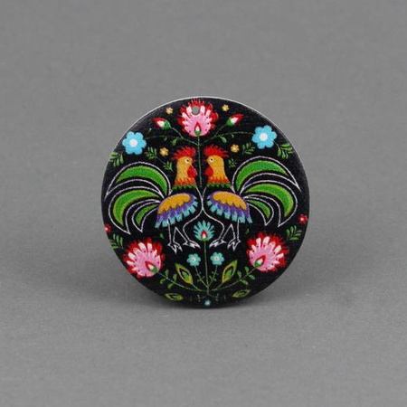 Drewniany krążek baza kolczyka polski folk 40mm