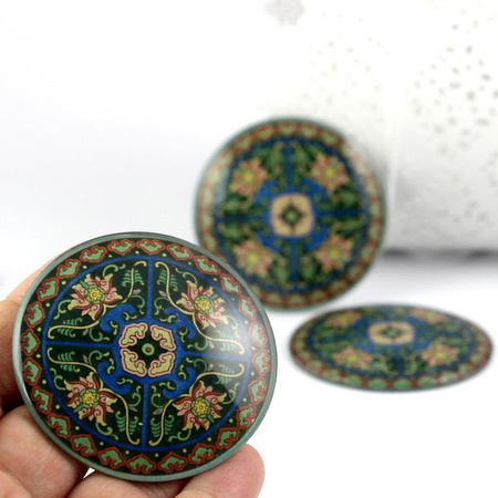 Kaboszon szklany z grafiką moneta 58mm