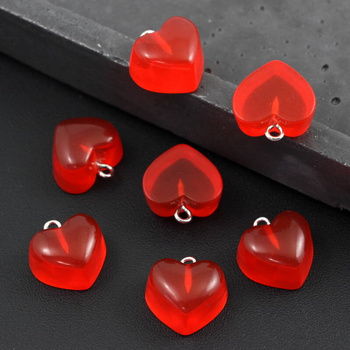 Serce akrylowe czerwone 16x14mm