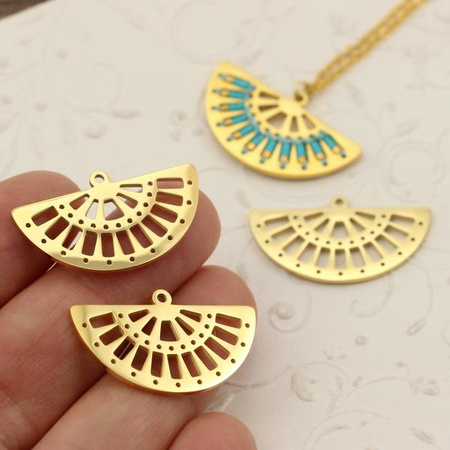 Baza wachlarz stal szlachetna pozłacana PVD 30x17mm