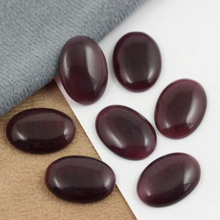 Kaboszon kocie oko owal fioletowy 18x13mm