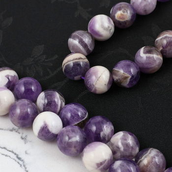 Ametyst chevron kula gładka 14mm