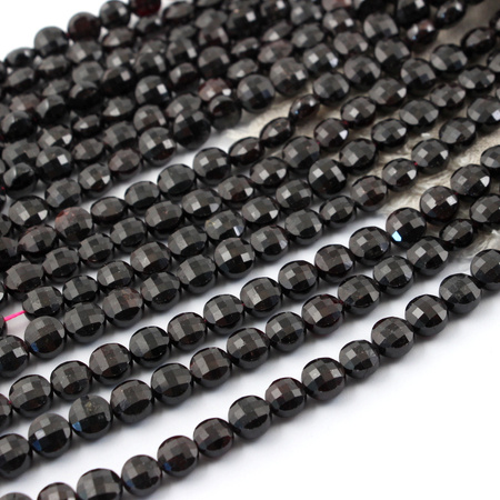 Granat moneta fasetowana 8mm