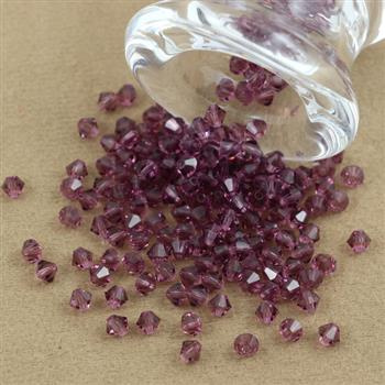 Preciosa Bicone Bead Rondelle Amethyst 4mm [20szt]