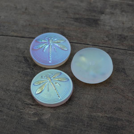 Guzik szklany ważka 18mm