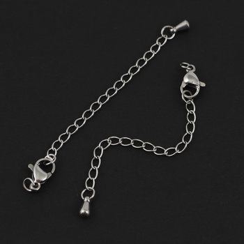 Zapięcie przedłużka z karabińczykiem stal szlachetna 5cm