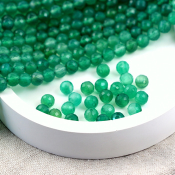 Agat zielony kula fasetowana 6mm