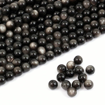 Obsydian srebrny kula gładka 6mm