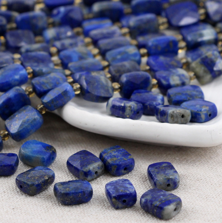 Lapis lazuli z pirytem prostokąt fasetowany 10x8mm