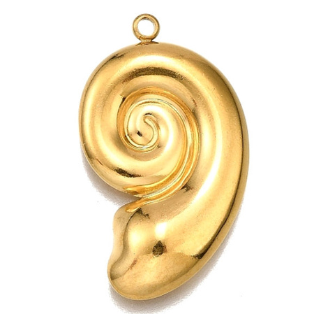Zawieszka muszla stal szlachetna pozłacana 30x17mm