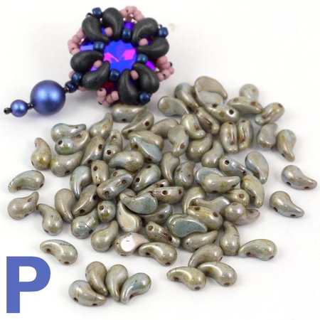 ZoliDuo (Right) 5x8mm Alabaster Blue Luster [10szt]