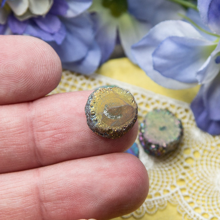 Kwarc tytanowany plaster druzy 12-18mm