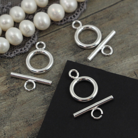 Zapięcie toggle stal szlachetna SILVER 12mm