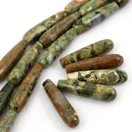 Jaspis riolit kropla fasetowana 40x10mm