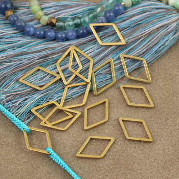 Geometrix baza łącznik romb stal szlachetna pozłacana 16x10mm