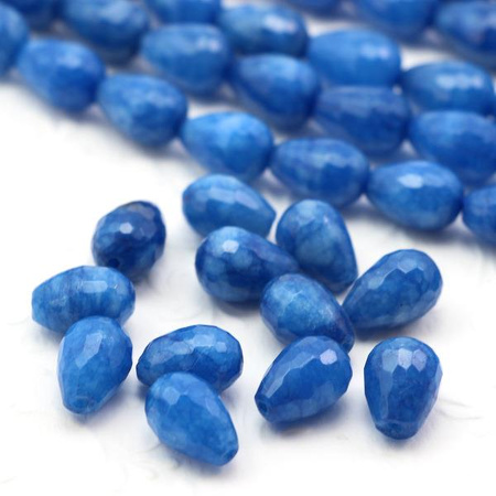 Jadeit kropla fasetowana turkusowa 12x8mm