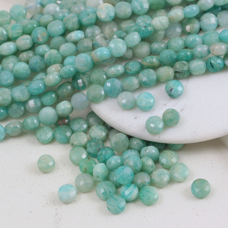 Amazonit moneta fasetowana 8mm