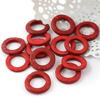 Drewno kokosowe krążek czerwony 20mm