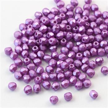 Fire Polish 3mm Alabaster Pastel Lila [40szt]