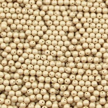 Round Beads Powdery - Beige 4mm [50szt]