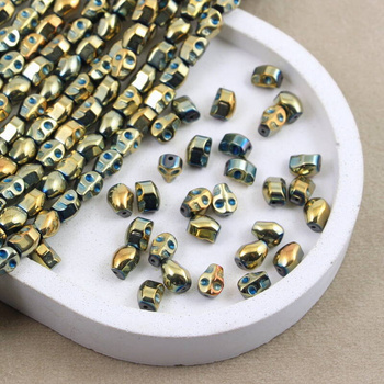 Hematyt złoto-niebieski czaszka 8x6mm