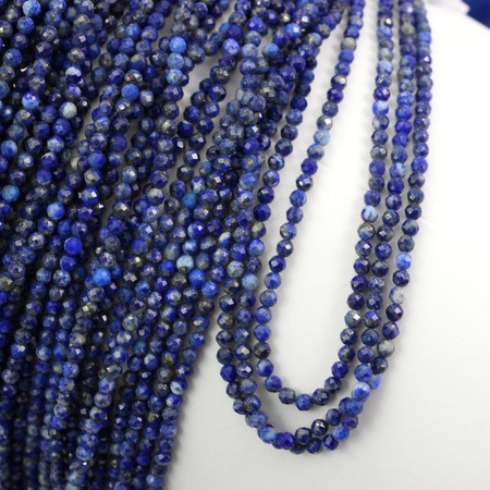 Lapis lazuli kula fasetowana 2mm [sznur 39cm]