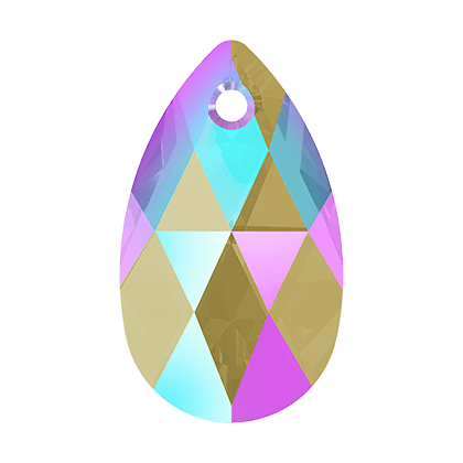 6106 Swarovski Pear-shaped Pendant 16x9mm Black Diamond Shimmer