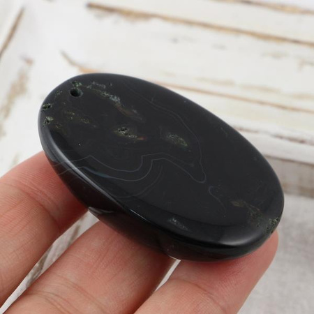 Agat zawieszka owal zielony 54x37mm
