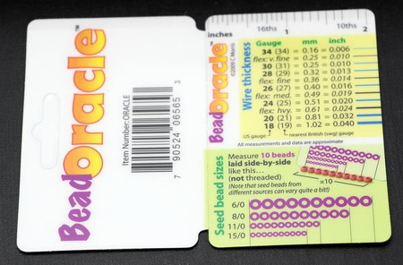 Karta - pomoc do mierzenia wielkości koralików Bead Oracle