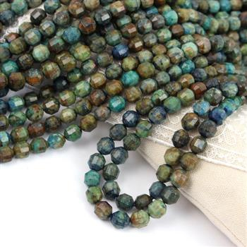 Chryzokola beczułka fasetowana 8x7mm