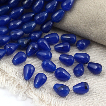 Jadeit granatowy kropla gładka 12x8mm