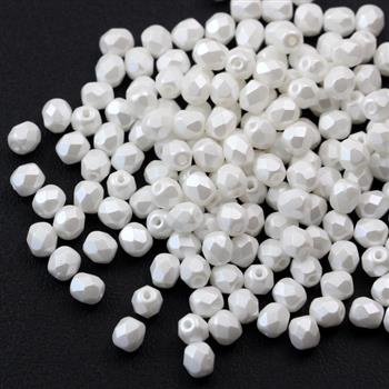 Fire Polish 4mm Alabaster Pastel White [20szt]