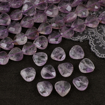 Ametyst serce fasetowane 10mm