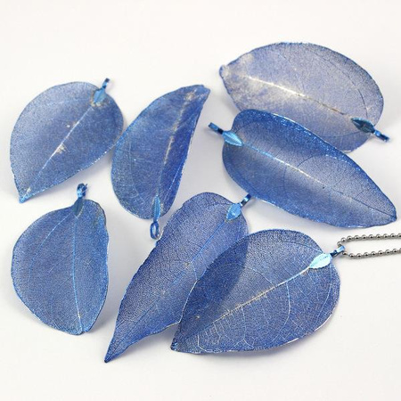 Zawieszka liść ażurowy niebieski