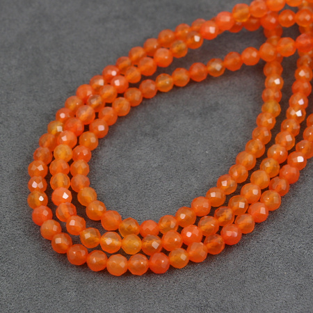 Agat brazylijski kula fasetowana pomarańczowa 6mm