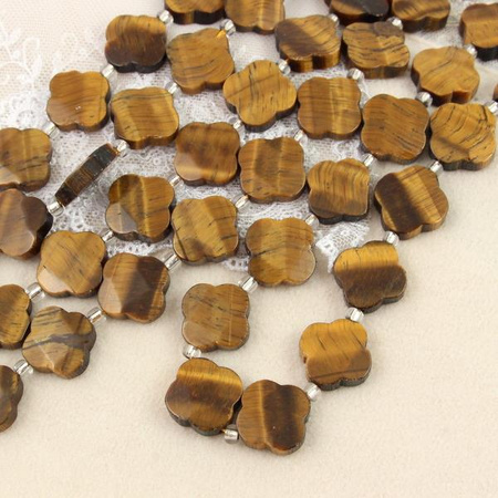 Tygrysie oko koniczyna fasetowana 16mm
