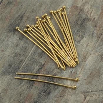 Szpilka z kulką stal szlachetna pozłacana 30mm [10szt]