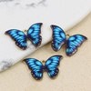 Zawieszka złota emaliowana niebieski motyl 22x15mm