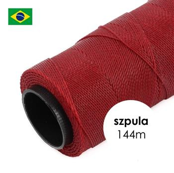 Sznurek do makramy brazylijski woskowany Dark Red 1mm [szpula 144m]