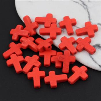 Howlit czerwony krzyżyk 16x12mm