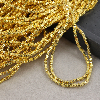 Hematyt złoty poduszka heishi 2x1mm [sznur 40cm]