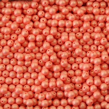Round Beads Neon - Dark Orange 4mm [50szt]