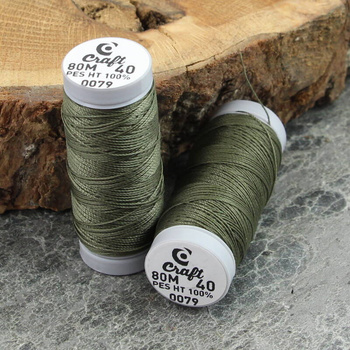 Supermocne nici Craft oliwkowe nr 40 [szpula 80m]